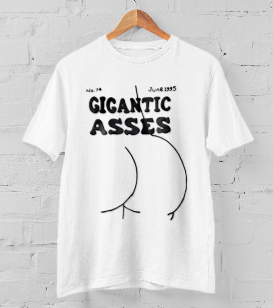Gigantic Asses Line Drawing Human Buttocks 1995 T-Shirt
