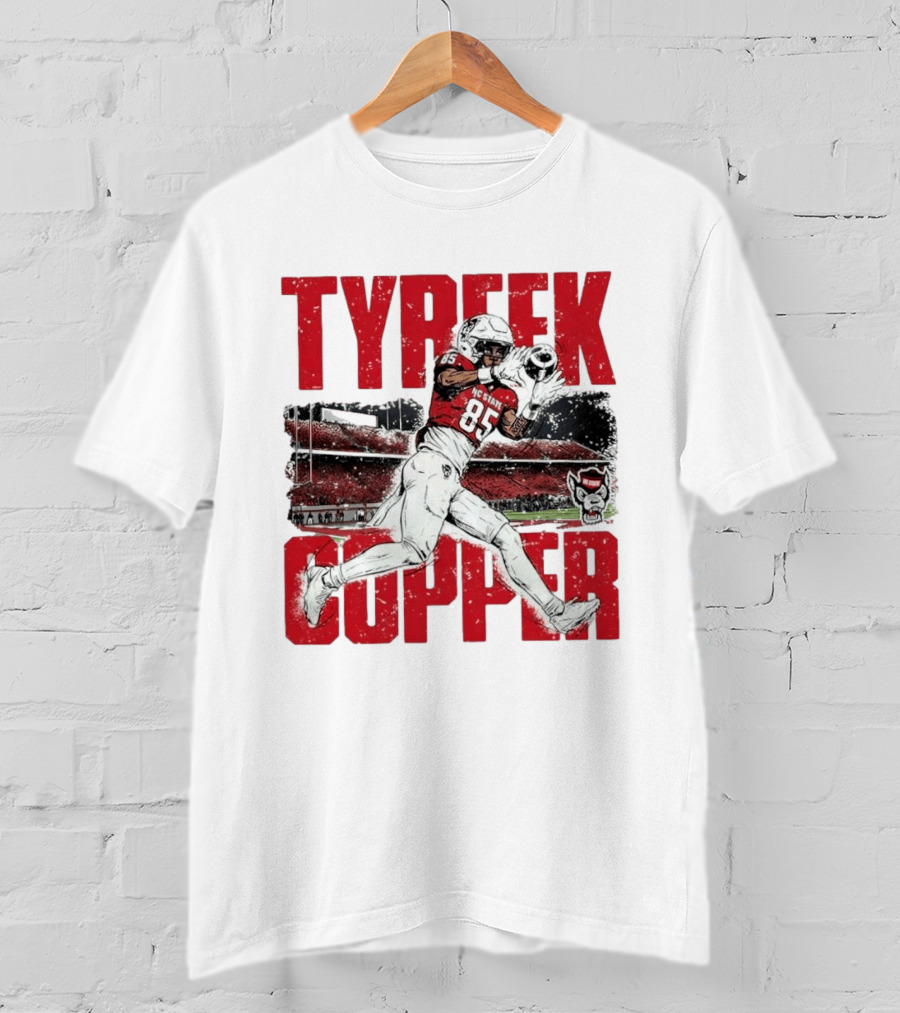 NCAA Football NC State Wolfpack Tyreek Copper Catching Highlight Caricature T-Shirt