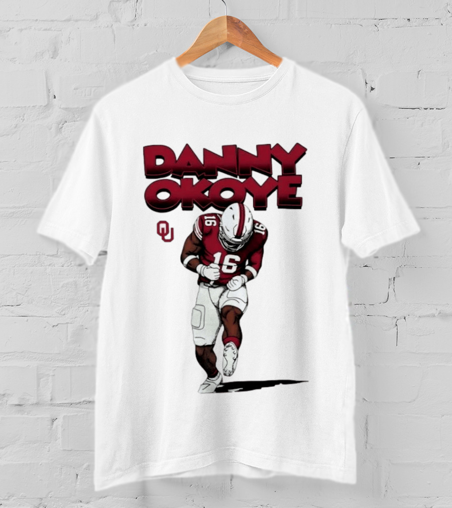 NCAA Football Oklahoma Sooners No 16 Danny Okoye Caricature OU T-Shirt