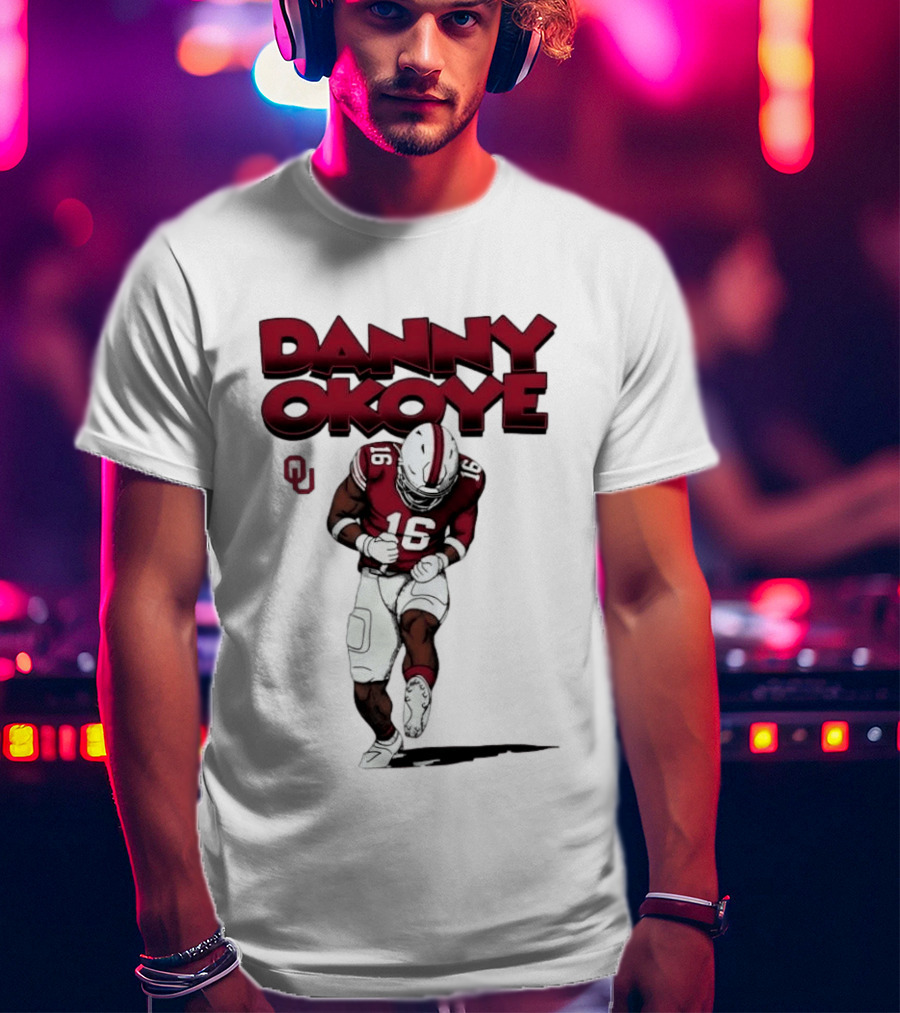NCAA Football Oklahoma Sooners No 16 Danny Okoye Caricature OU T-Shirt