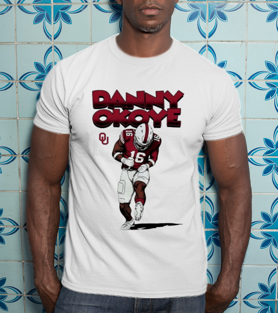 NCAA Football Oklahoma Sooners No 16 Danny Okoye Caricature OU T-Shirt