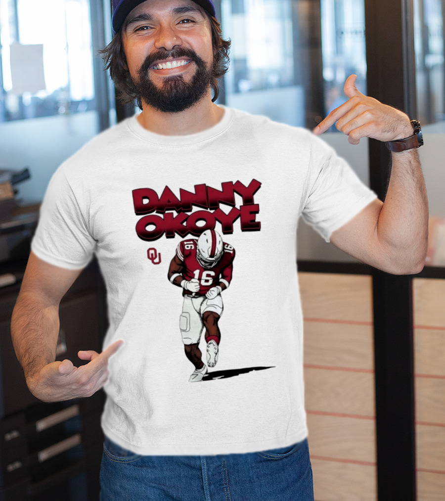 NCAA Football Oklahoma Sooners No 16 Danny Okoye Caricature OU T-Shirt