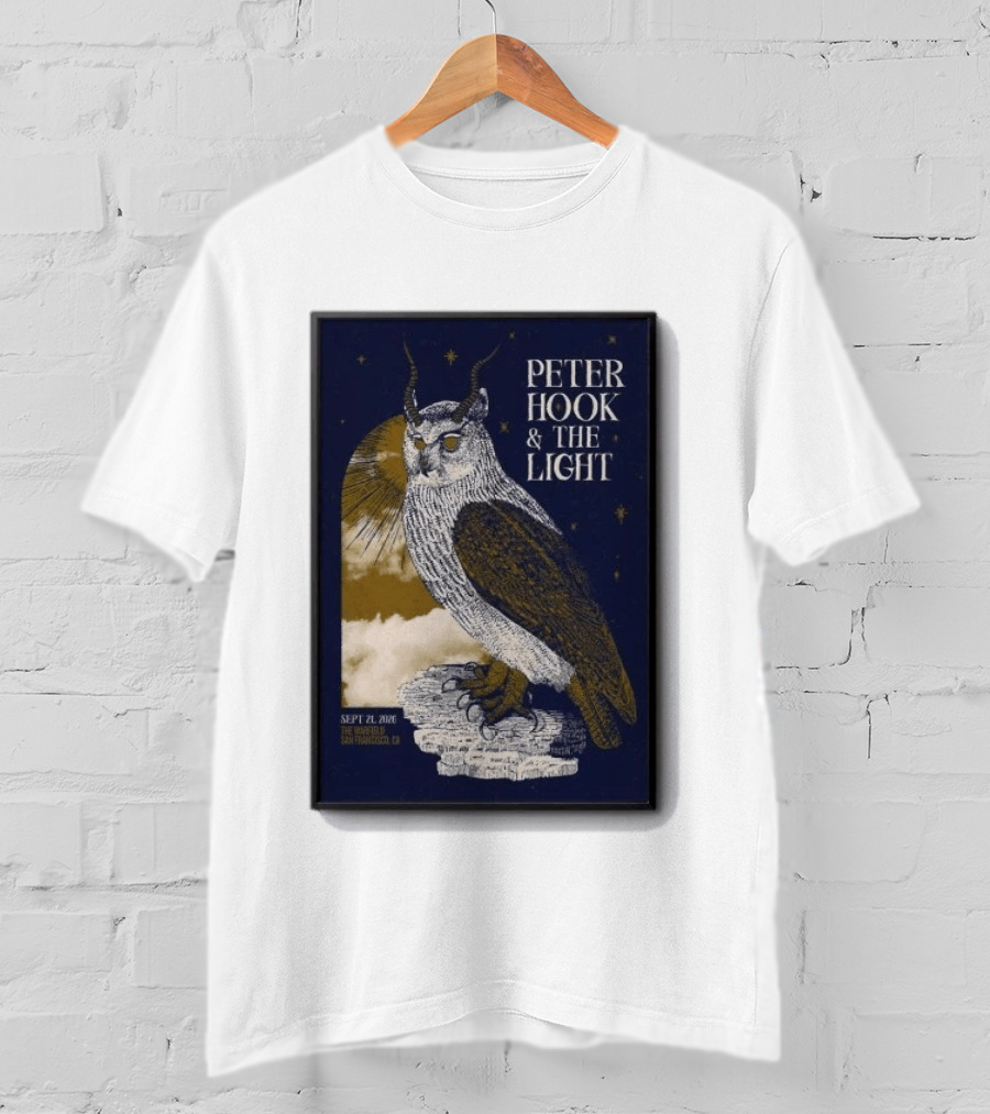 Peter Hook & The Light Sept 21 2026 San Francisco CA Owl T-Shirt