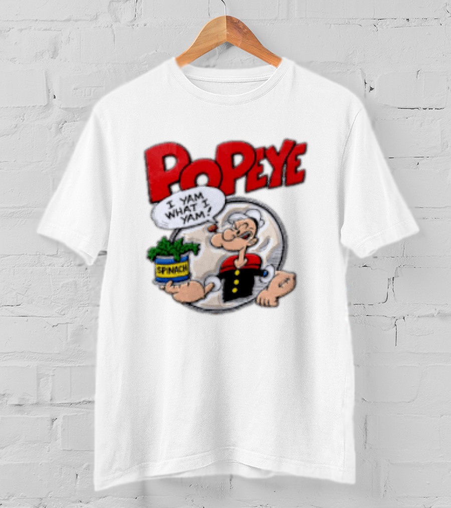 Popeye I Yam What I Yam Spinach Classic Cartoon T-Shirt