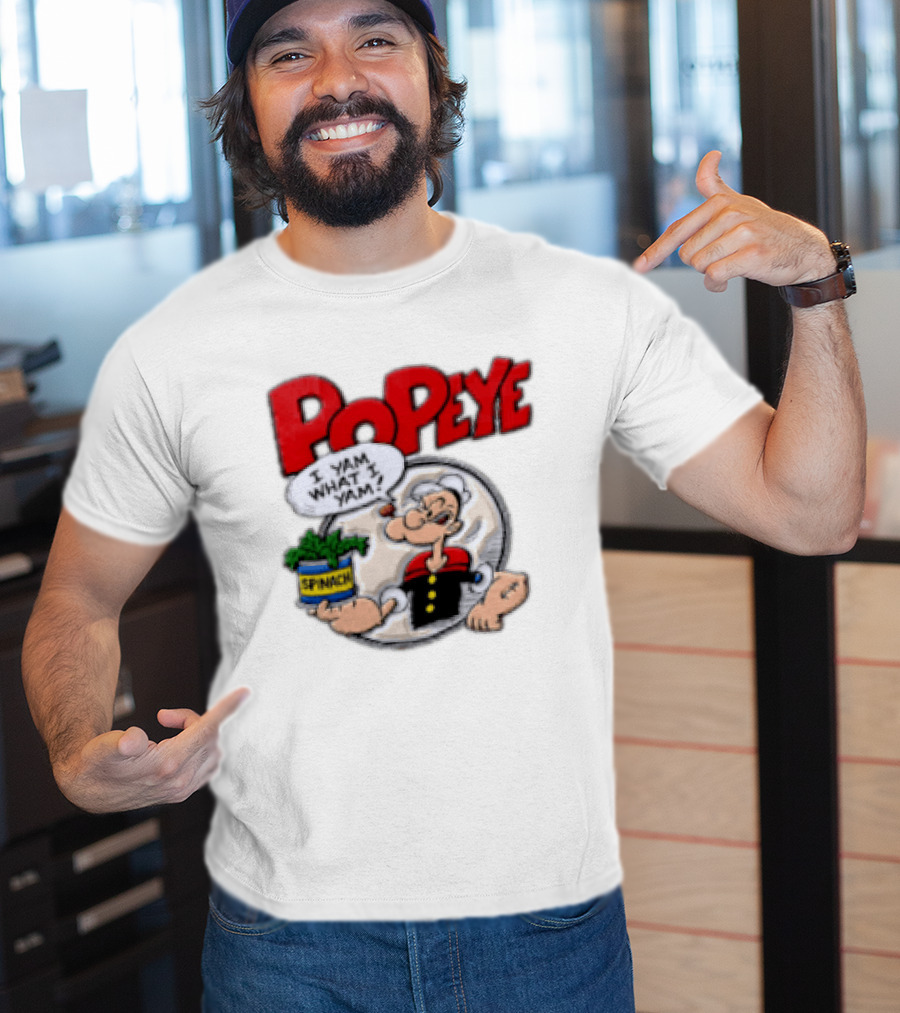 Popeye I Yam What I Yam Spinach Classic Cartoon T-Shirt