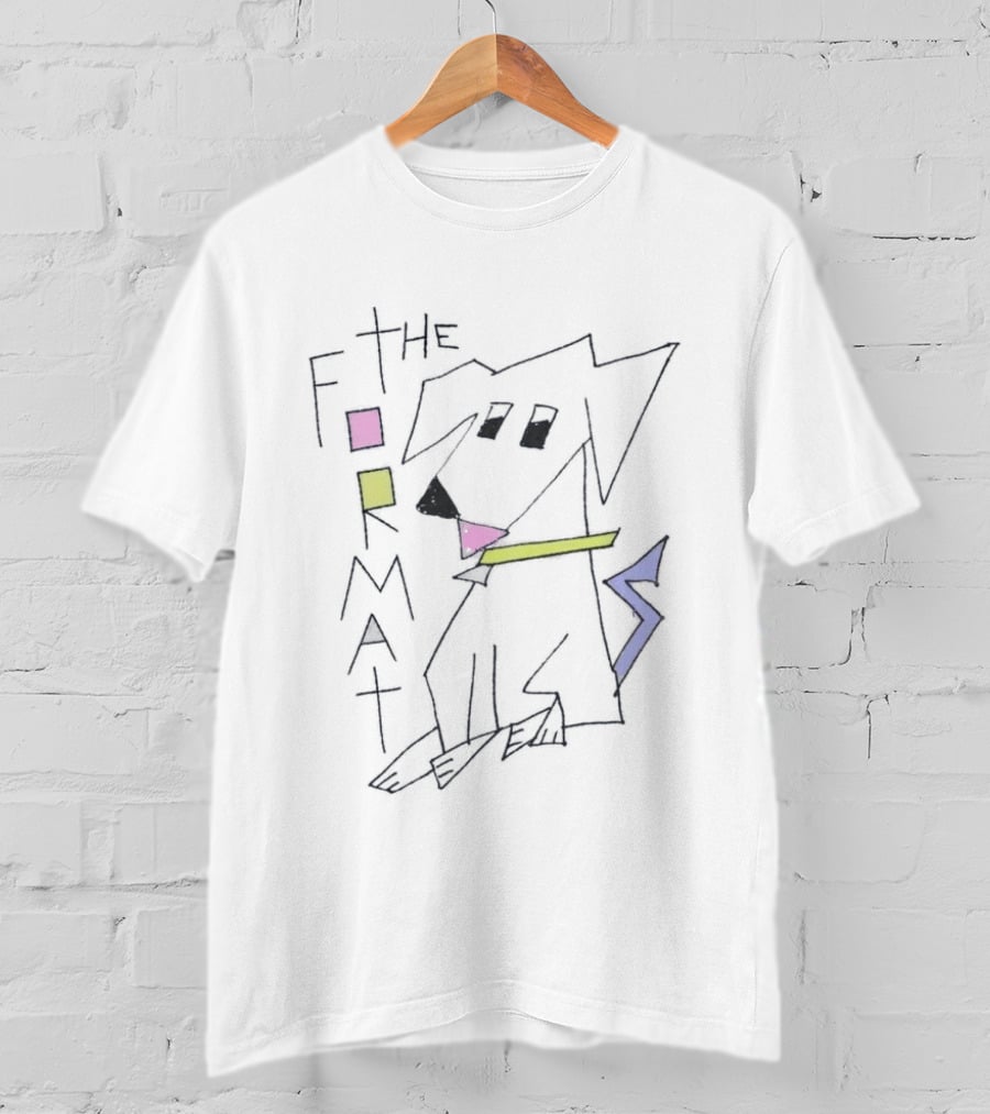 The Format Stylized Dog With Geometric Shapes Light Blue T-Shirt