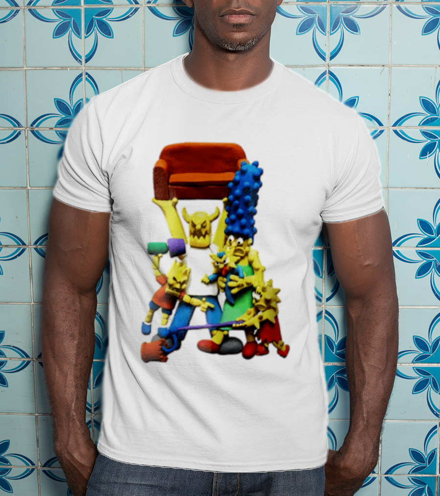 The Simpsons Claymation Family Couch Posing Scene T-Shirt