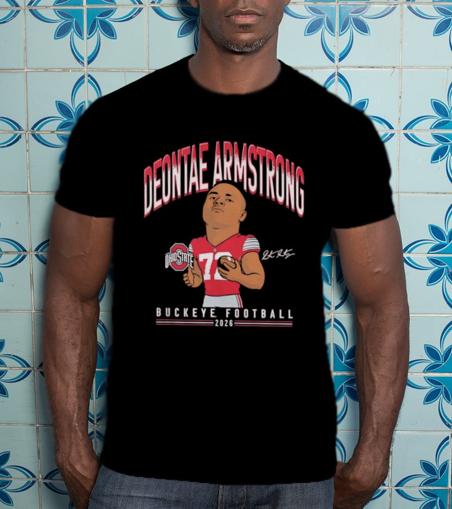 Deontae Armstrong 72 Ohio State Buckeye Football 2026 Caricature T-Shirt