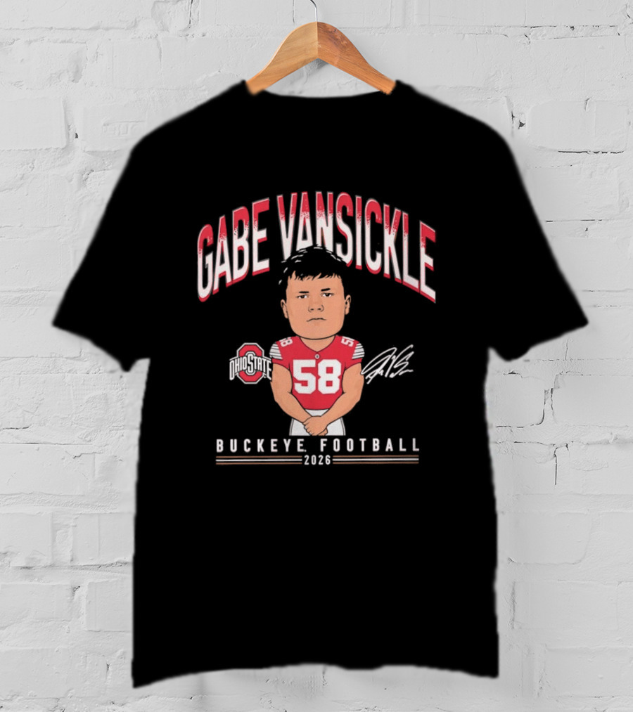 Gabe VanSickle 58 Ohio State Buckeye Football 2026 Caricature T-Shirt