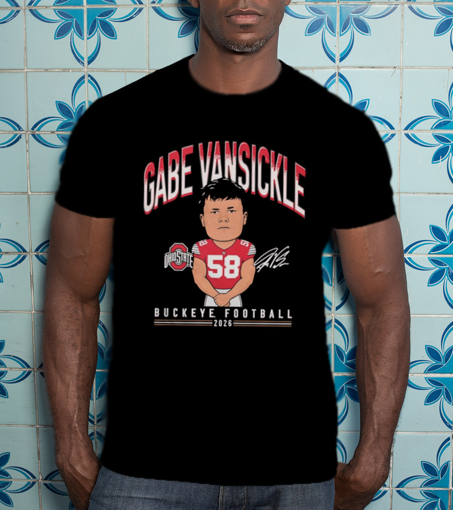 Gabe VanSickle 58 Ohio State Buckeye Football 2026 Caricature T-Shirt