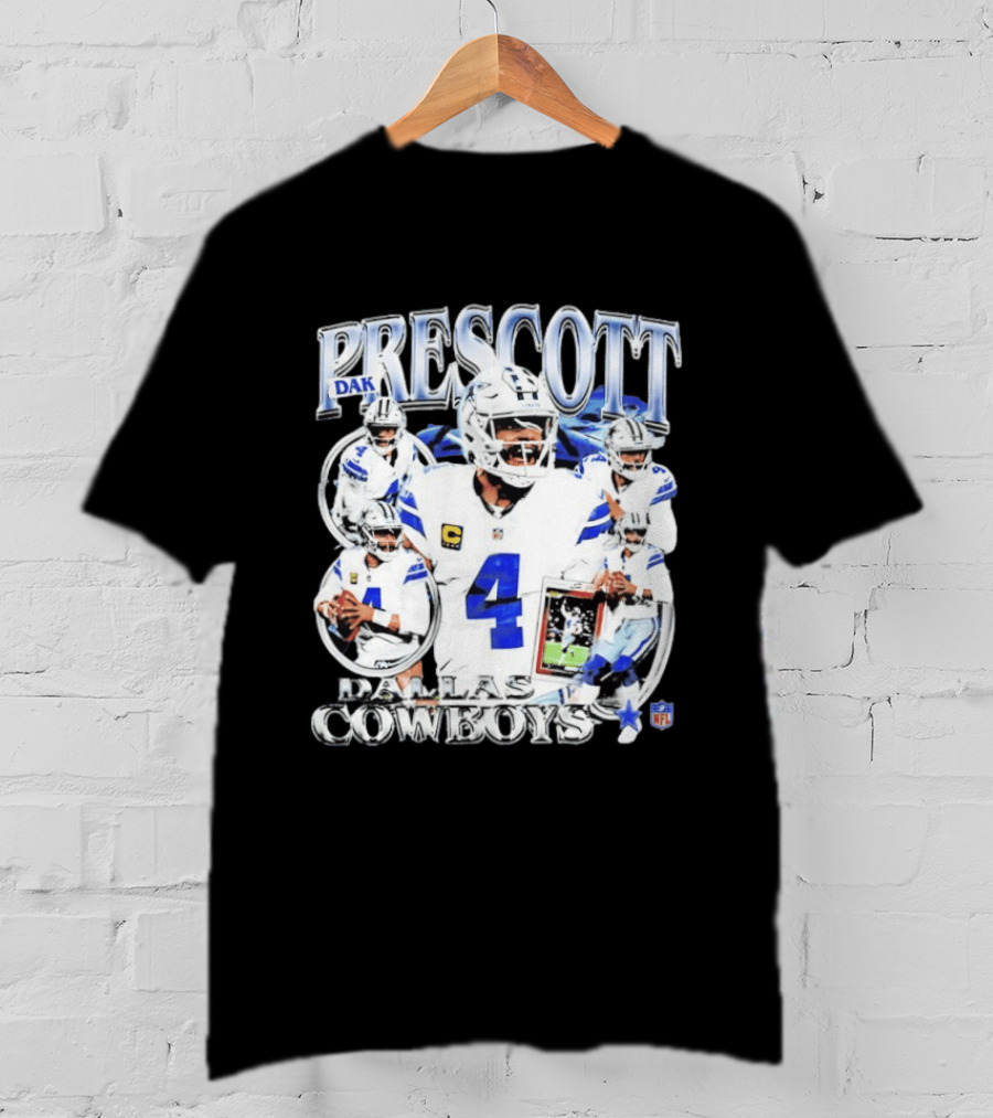 Dak Prescott Dallas Cowboys NFL Quarterback Collage T-Shirt