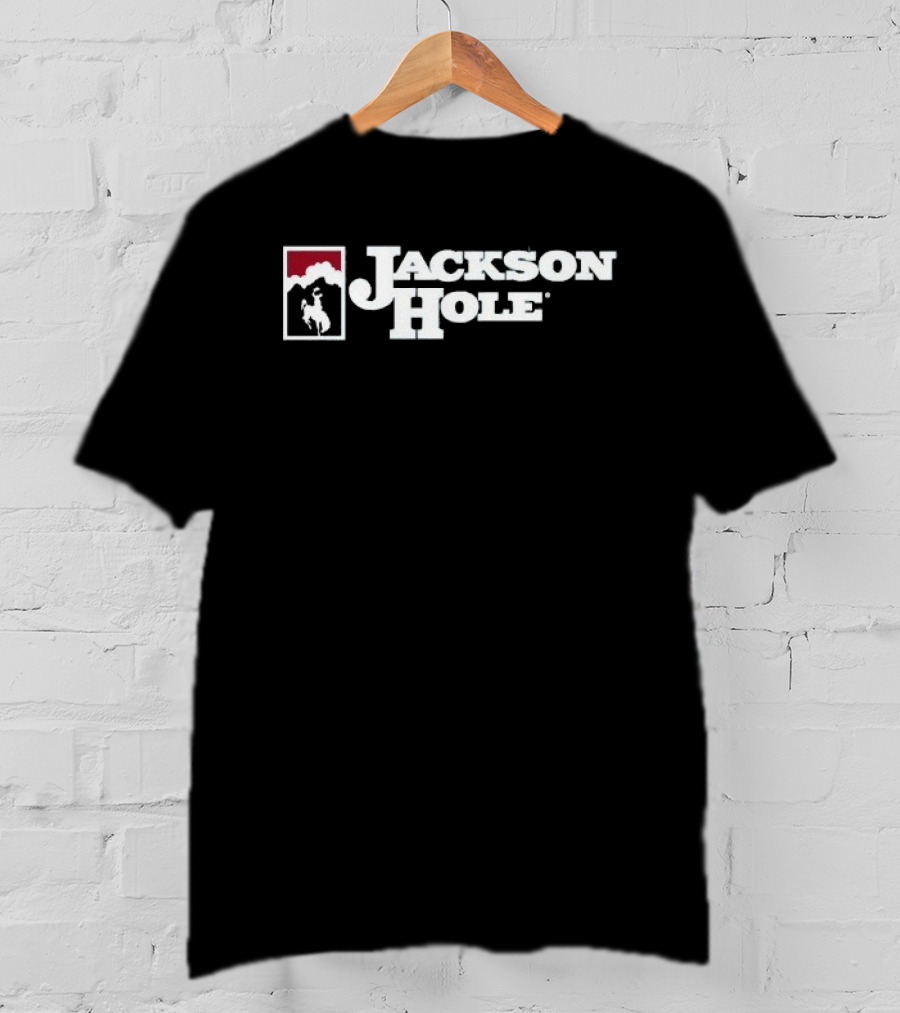 Jackson Hole Wyoming Cowboy Icon Red And White T-Shirt