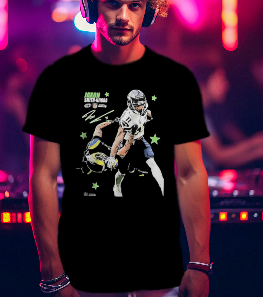 Jaxon Smith Njigba Seattle Seahawks NFL Vs LA Rams Football Art Star Player 11 T-Shirt