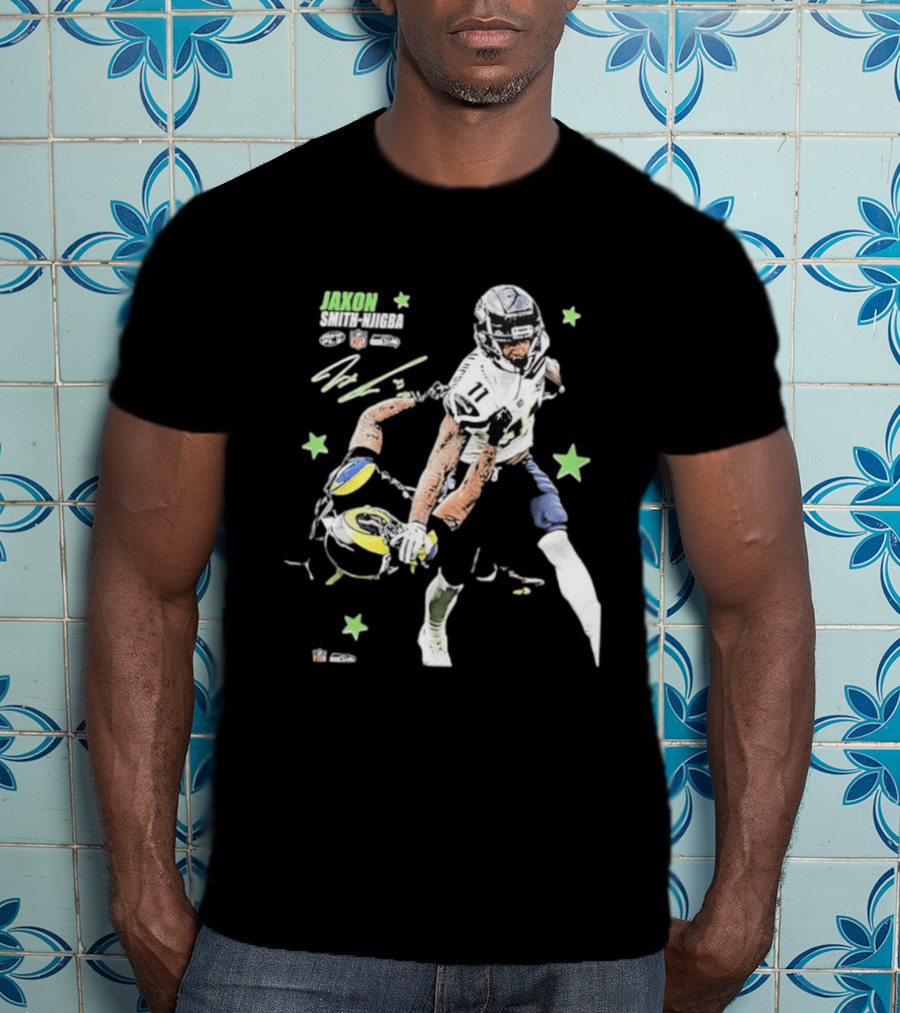 Jaxon Smith Njigba Seattle Seahawks NFL Vs LA Rams Football Art Star Player 11 T-Shirt