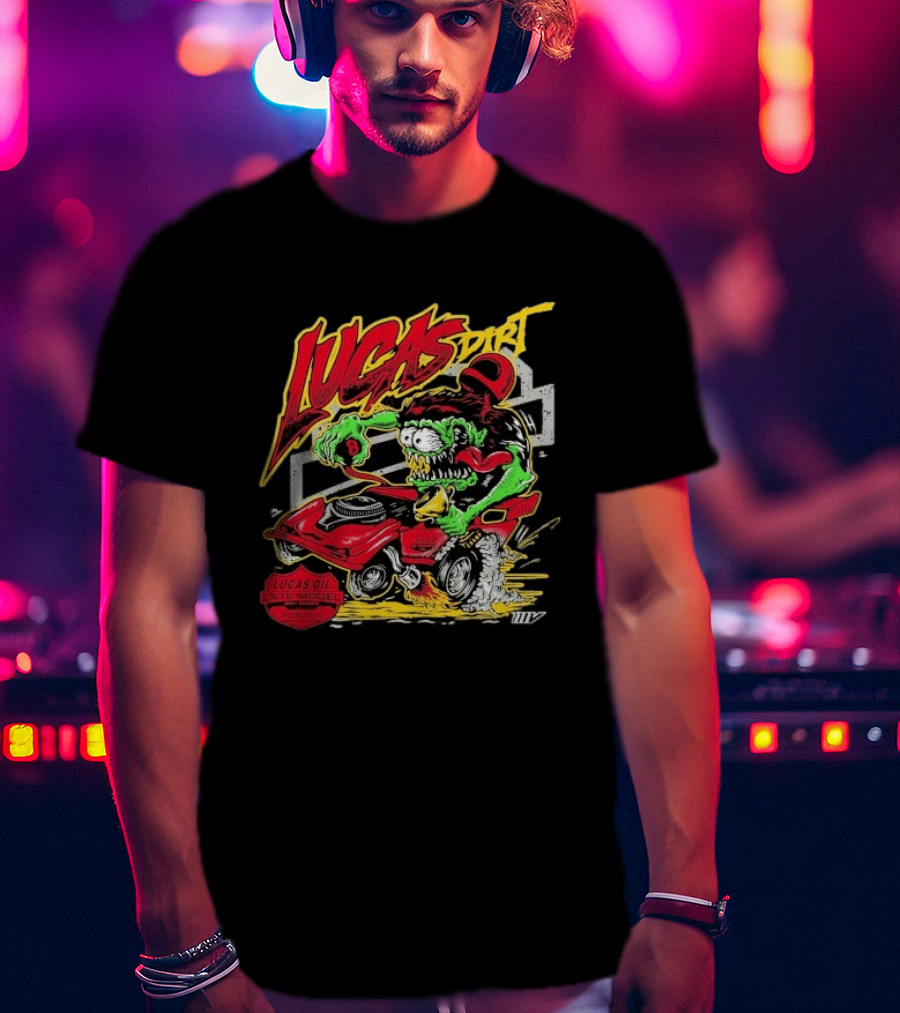 Lucas Dirt Floracing Mad Mark Lucas Oil Late Model T-Shirt