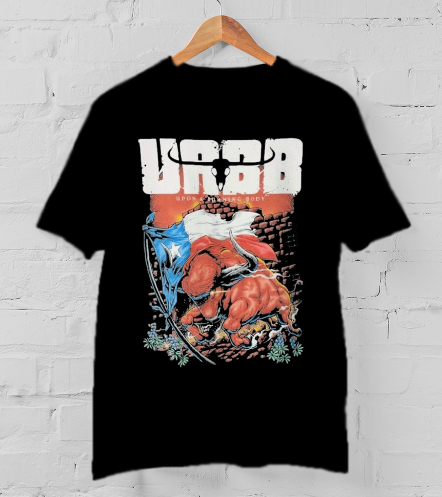Upon A Burning Body URBB Bull Flag Texas T-Shirt