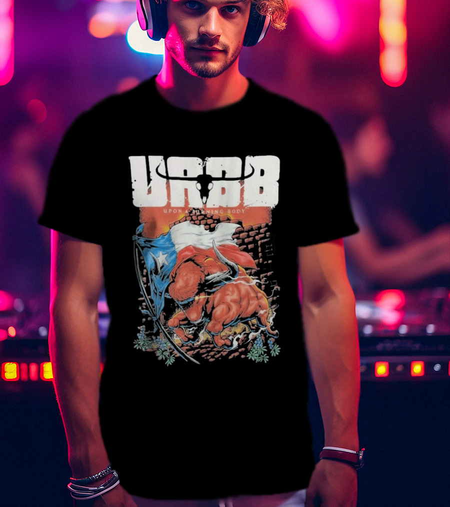 Upon A Burning Body URBB Bull Flag Texas T-Shirt