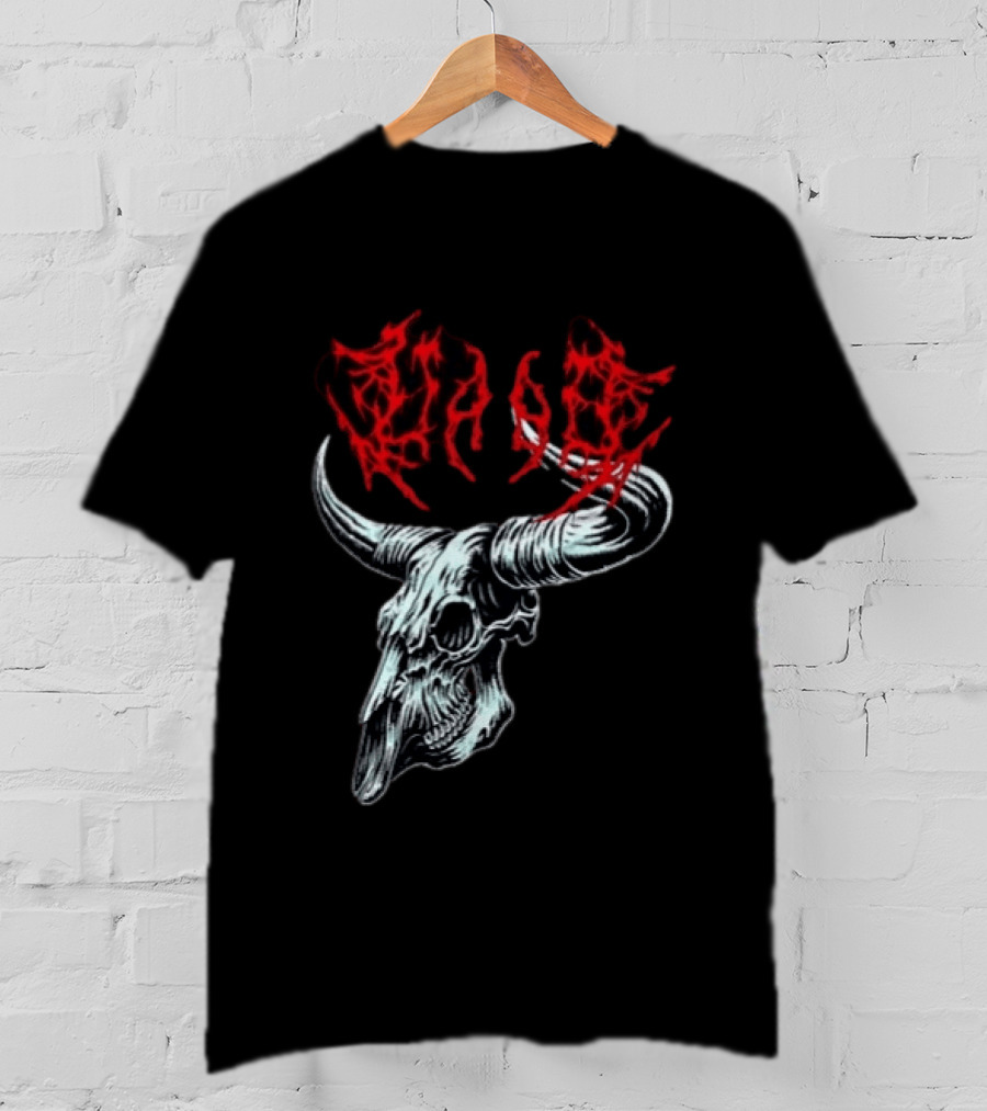 Merchdrop Upon A Burning Body Metal Texas Skull Red T-Shirt