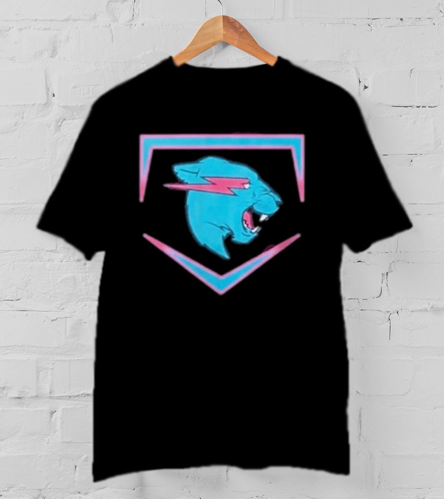 MrBeast Beast Edition Blue Panther Lightning Bolt T-Shirt