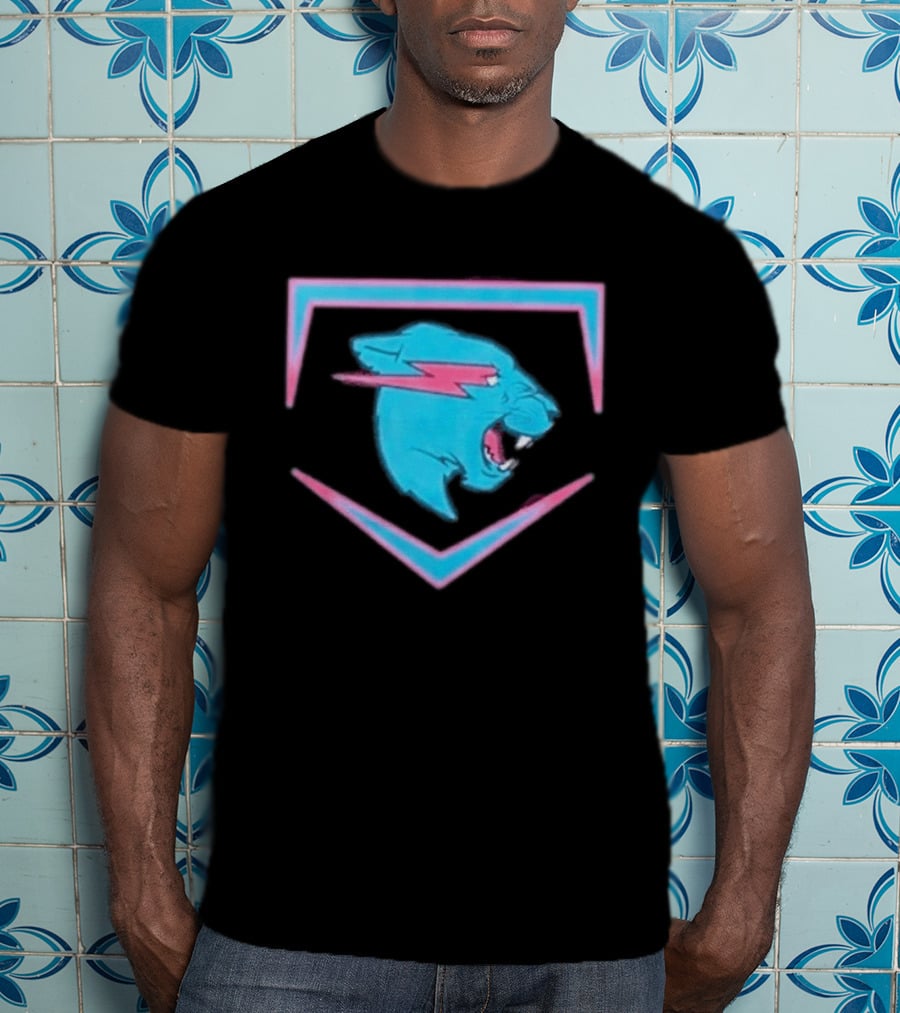 MrBeast Beast Edition Blue Panther Lightning Bolt T-Shirt