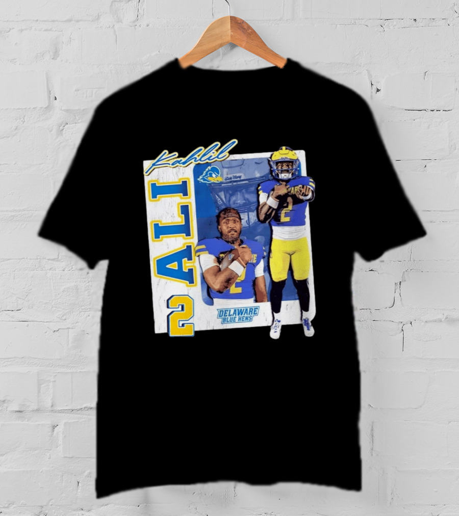 Kahlil Ali Delaware Blue Hens Football No 2 Collage T-Shirt