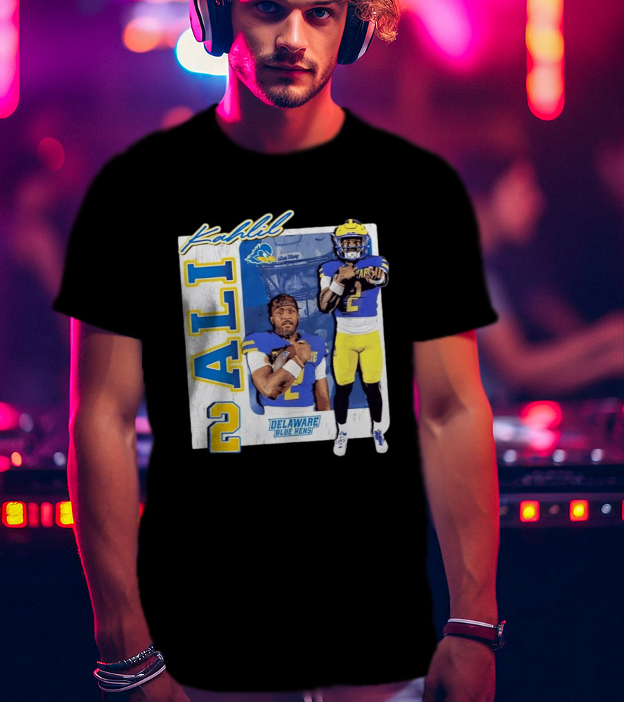 Kahlil Ali Delaware Blue Hens Football No 2 Collage T-Shirt