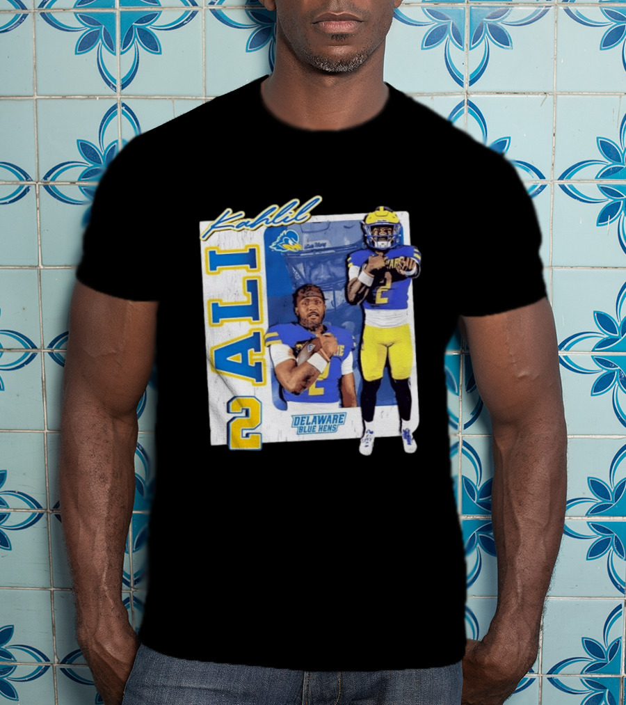 Kahlil Ali Delaware Blue Hens Football No 2 Collage T-Shirt
