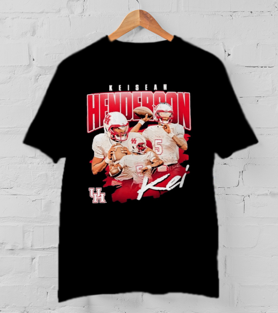 Keisean Henderson Houston Cougars Football No 5 Kei UH T-Shirt
