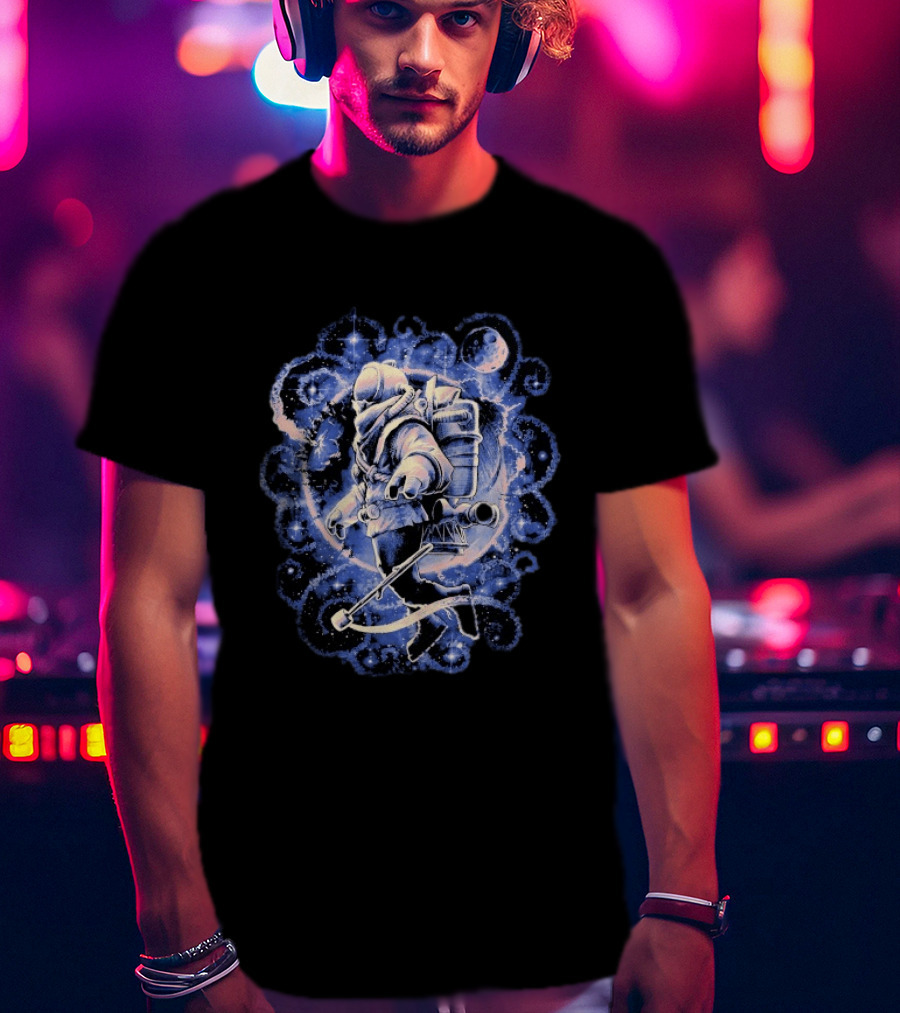 Outer Wilds Astronaut Exploring Celestial Wonders In Cosmic Adventure T-Shirt