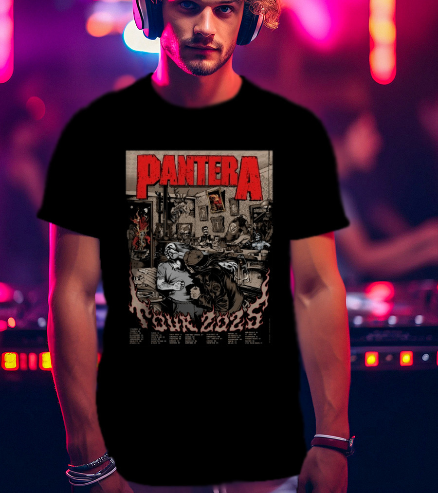 Pantera Tour 2025 Every Album Cover Combined Texas Stops T-Shirt