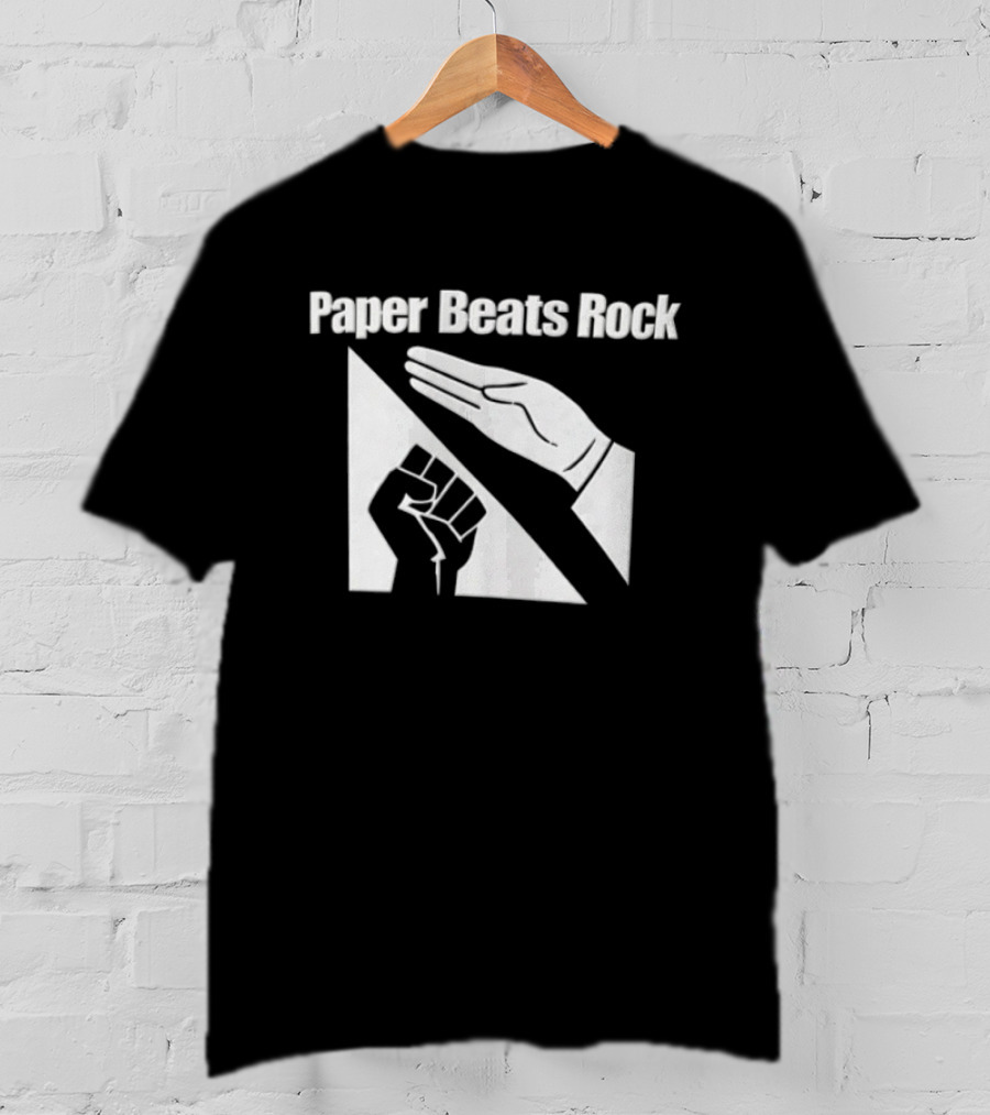 Paper Beats Rock Hand Gesture Fist T-Shirt