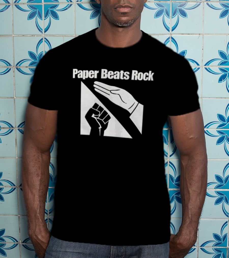 Paper Beats Rock Hand Gesture Fist T-Shirt