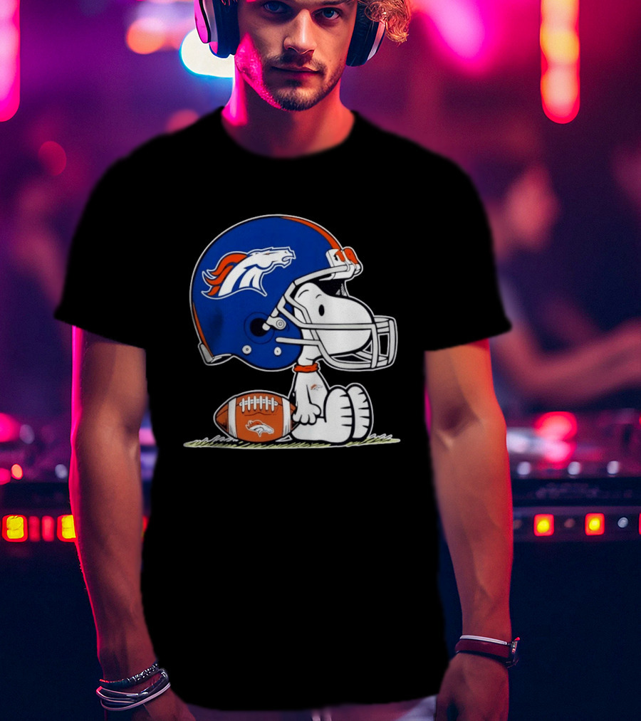 Peanuts Snoopy Denver Broncos Helmet Fan Favorite T-Shirt