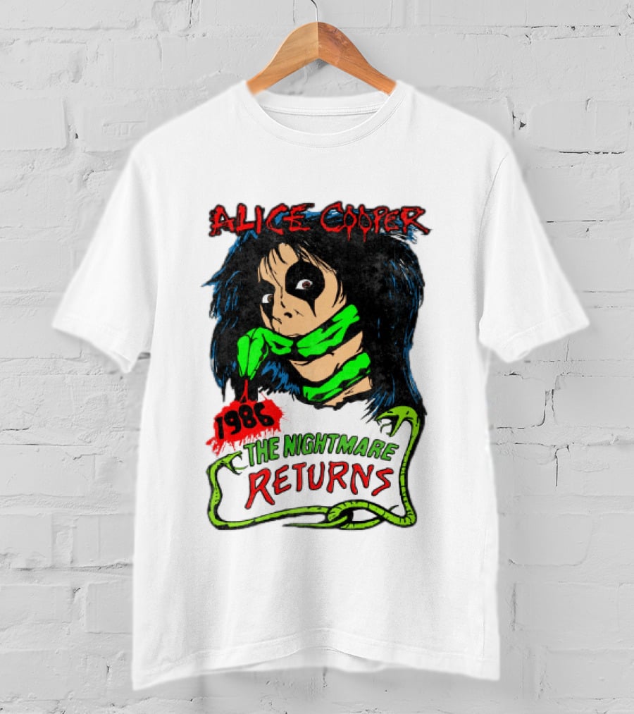 Alice Cooper The Nightmare Returns 1986 Constrictor Raglan T-Shirt