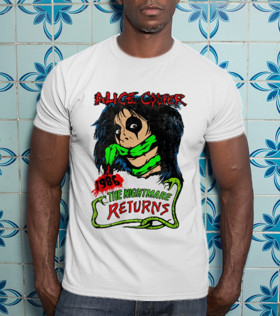 Alice Cooper The Nightmare Returns 1986 Constrictor Raglan T-Shirt