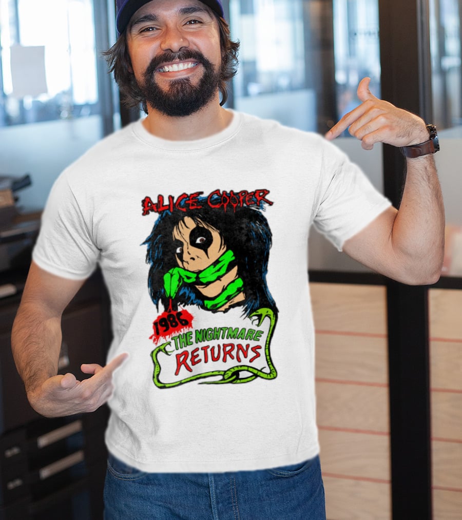 Alice Cooper The Nightmare Returns 1986 Constrictor Raglan T-Shirt