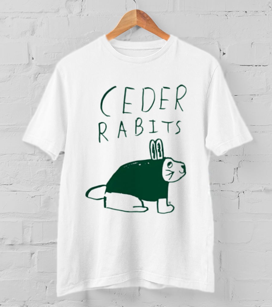 Cedar Rapids Ceder Rabits Playful Drawing T-Shirt