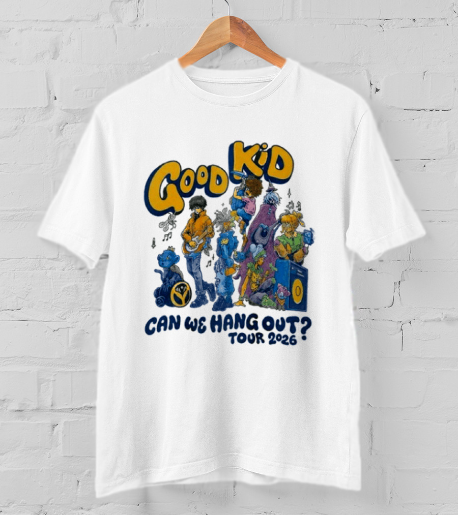 Good Kid Can We Hang Out Tour 2026 Colorful Characters T-Shirt