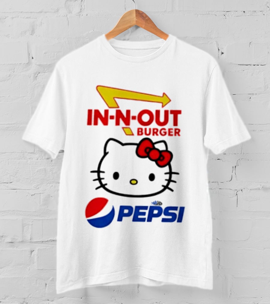 Hello Kitty Sanrio In N Out Burger Pepsi Collaboration T-Shirt