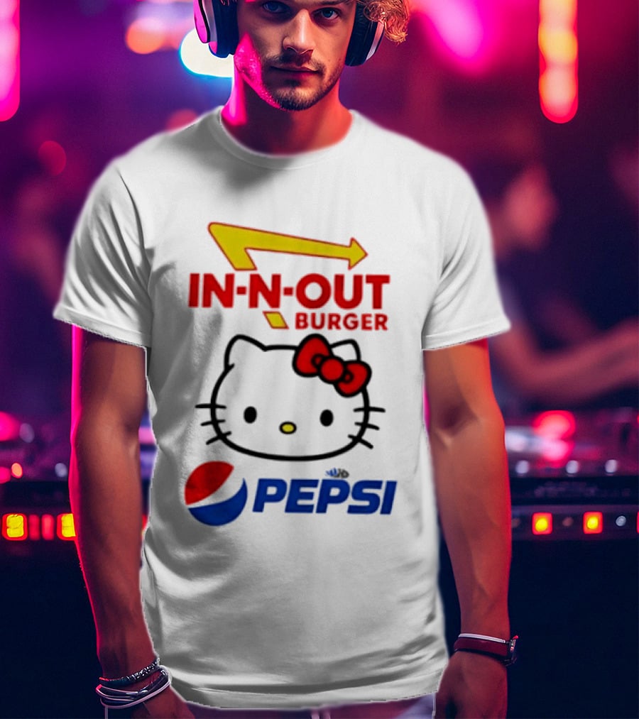 Hello Kitty Sanrio In N Out Burger Pepsi Collaboration T-Shirt
