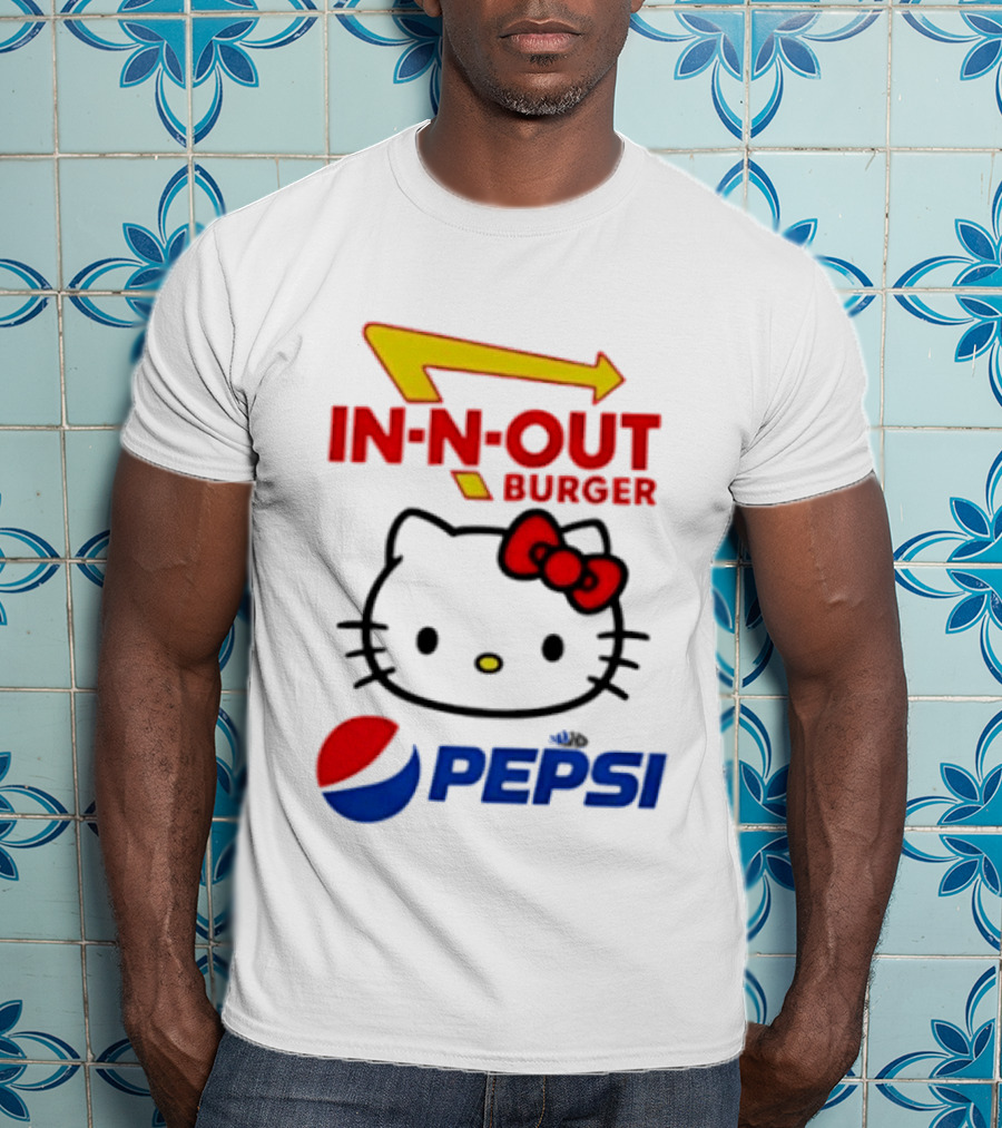 Hello Kitty Sanrio In N Out Burger Pepsi Collaboration T-Shirt