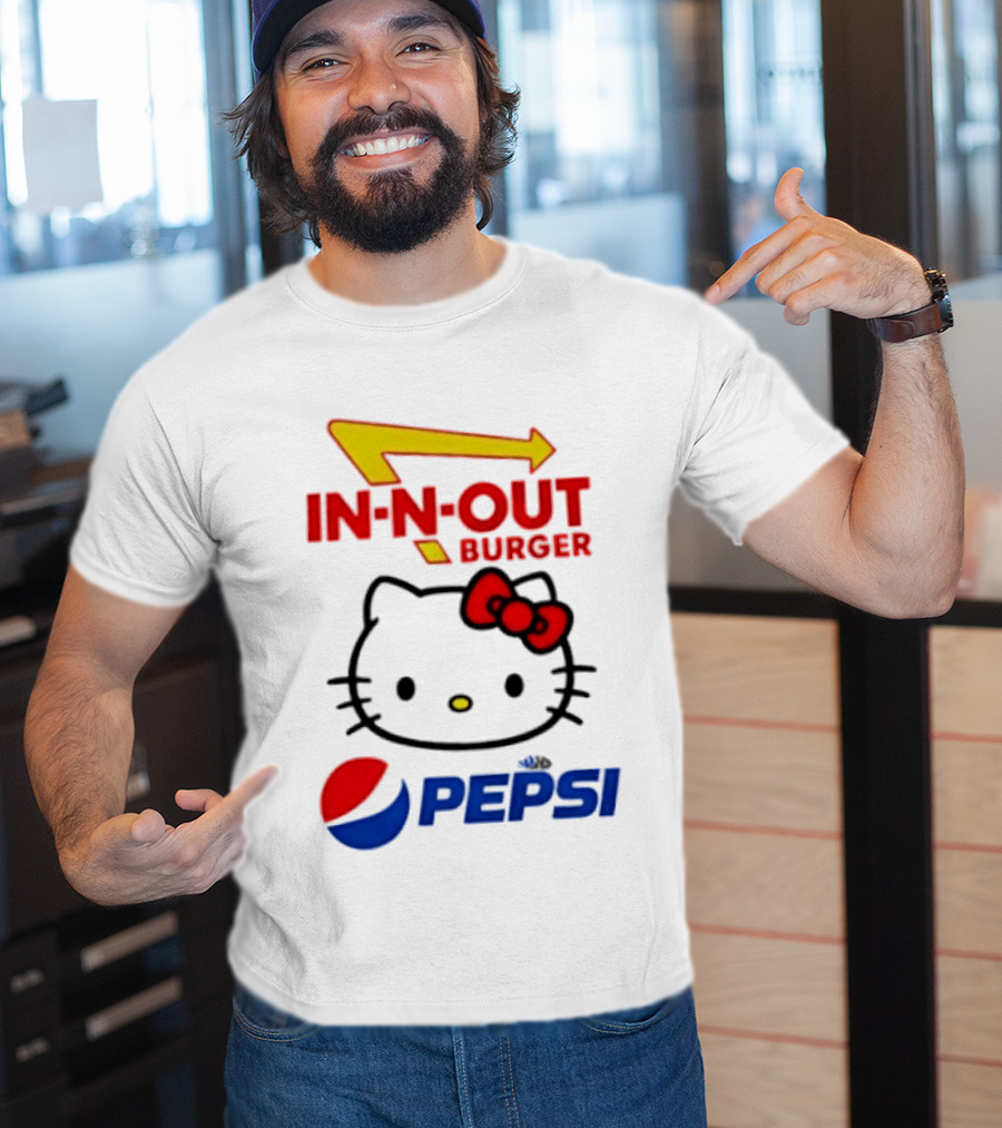 Hello Kitty Sanrio In N Out Burger Pepsi Collaboration T-Shirt