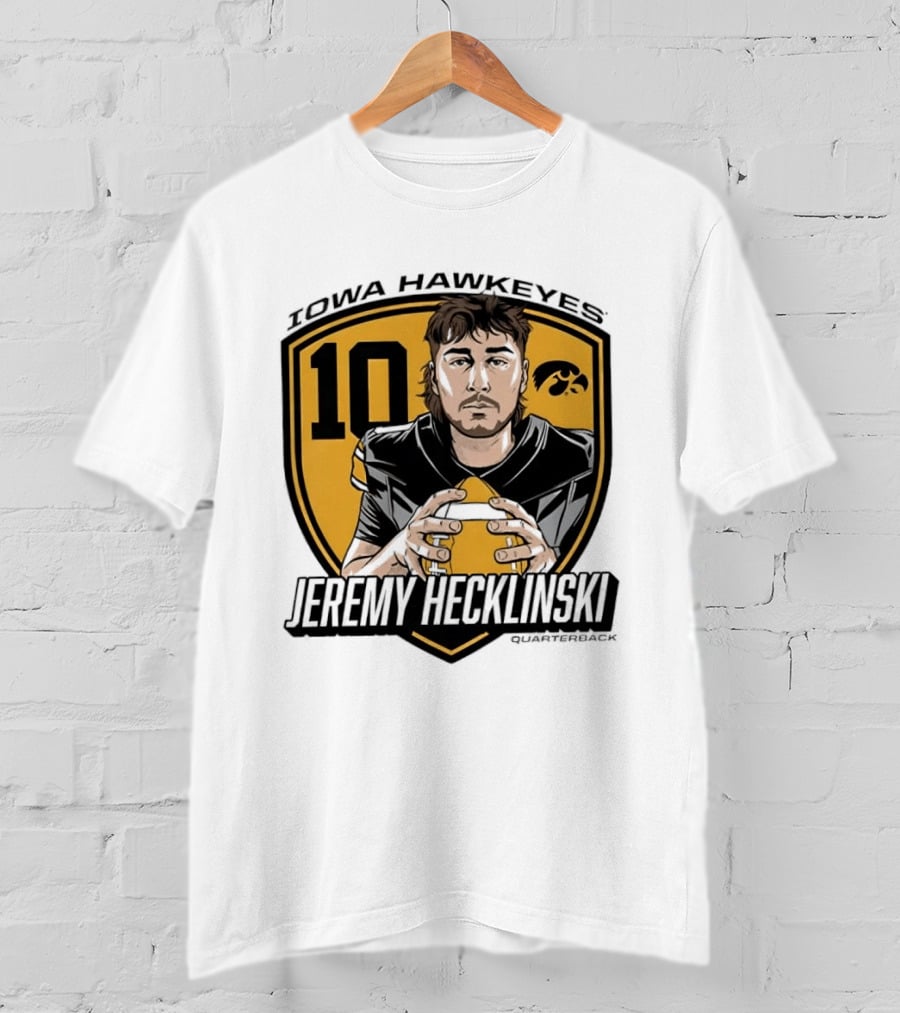 Iowa Hawkeyes 10 Jeremy Hecklinski Football Gold T-Shirt