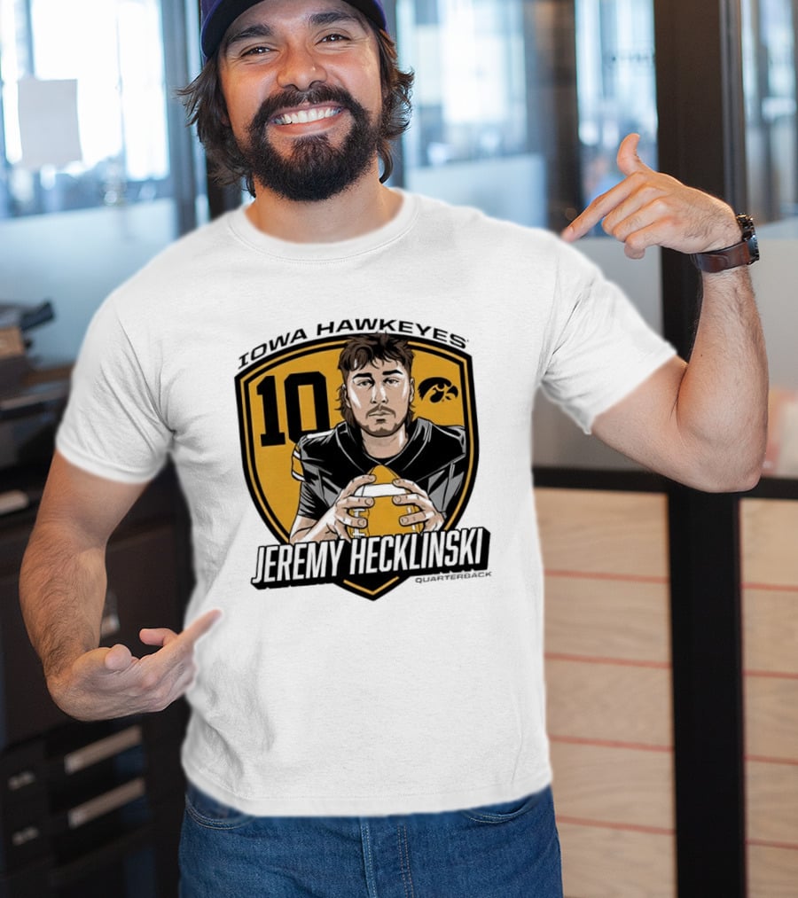 Iowa Hawkeyes 10 Jeremy Hecklinski Football Gold T-Shirt