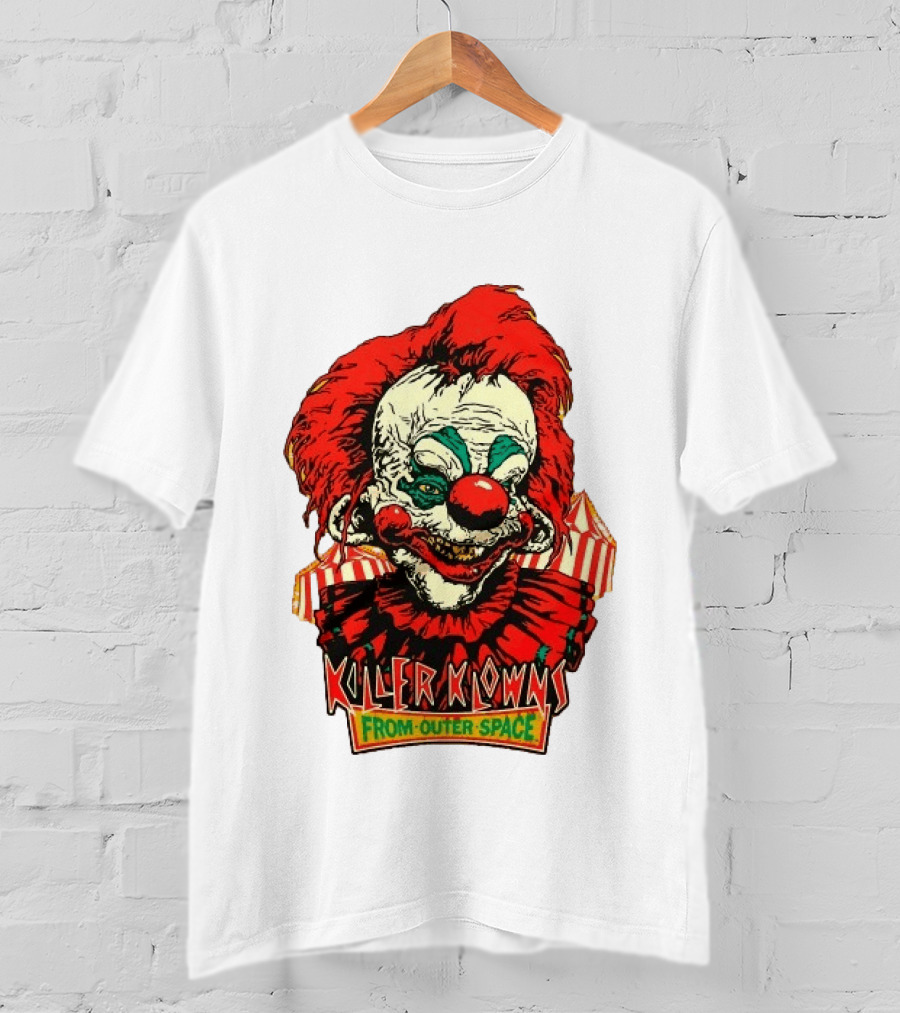 Killer Klowns From Outer Space Creepy Clown Art Red Nose Costume T-Shirt