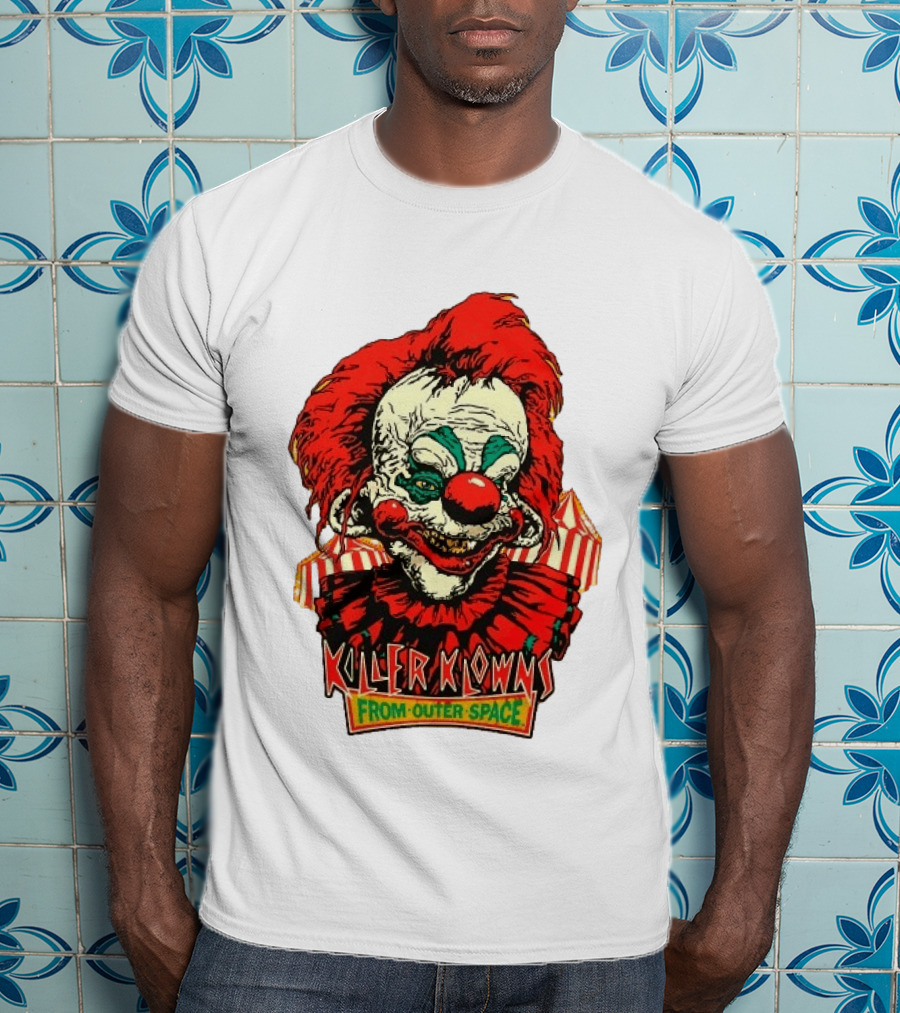 Killer Klowns From Outer Space Creepy Clown Art Red Nose Costume T-Shirt