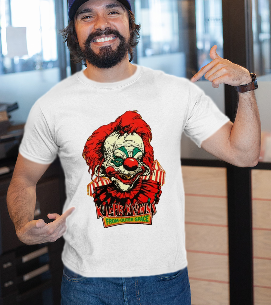 Killer Klowns From Outer Space Creepy Clown Art Red Nose Costume T-Shirt