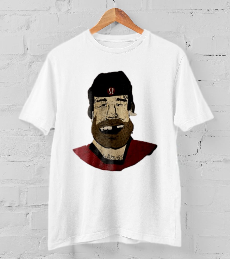 Lululemon Brent Burns Cartoon Hockey Player Missing Teeth T-Shirt