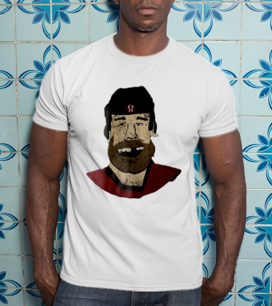 Lululemon Brent Burns Cartoon Hockey Player Missing Teeth T-Shirt