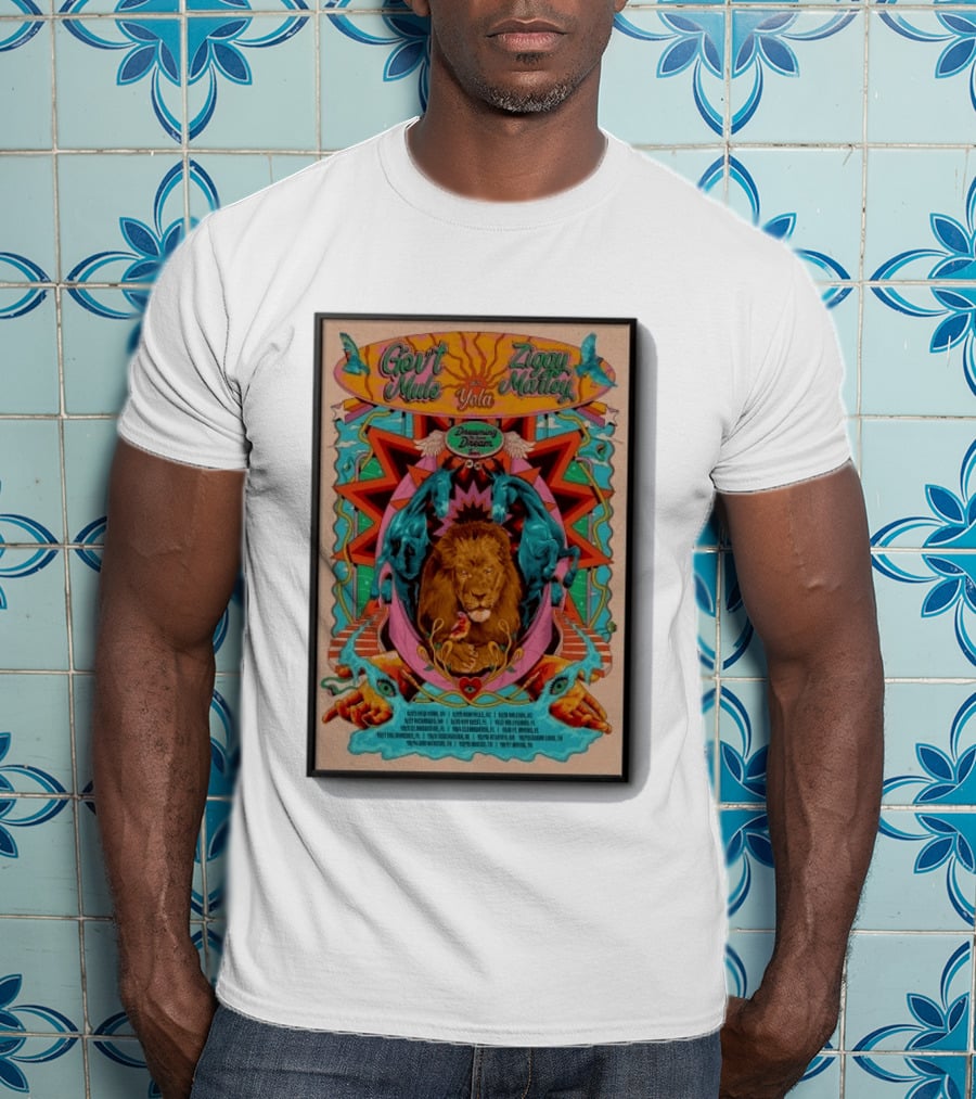 Gov't Mule Ziggy Marley Yola Dreaming The Same Dream Tour 2026 Lion Art And Dates T-Shirt